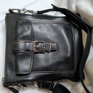 Coach Vintage Black Leather Hamilton Crossbody Bag